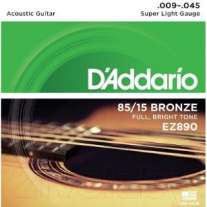 Струны для акустической гитары D'Addario EZ890 Super Light 9-45