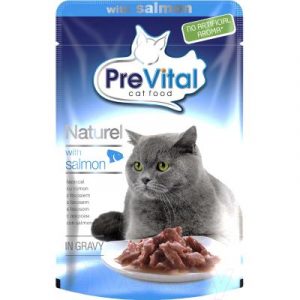 Корм для кошек Prevital Naturel с лососем в соусе