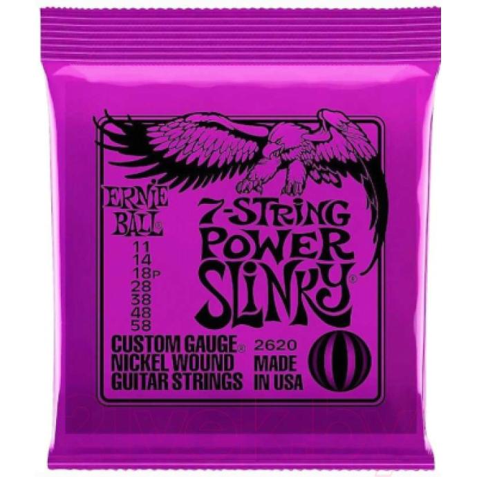 Струны для электрогитары Ernie Ball 2620 Nickel 7 Power Slinky