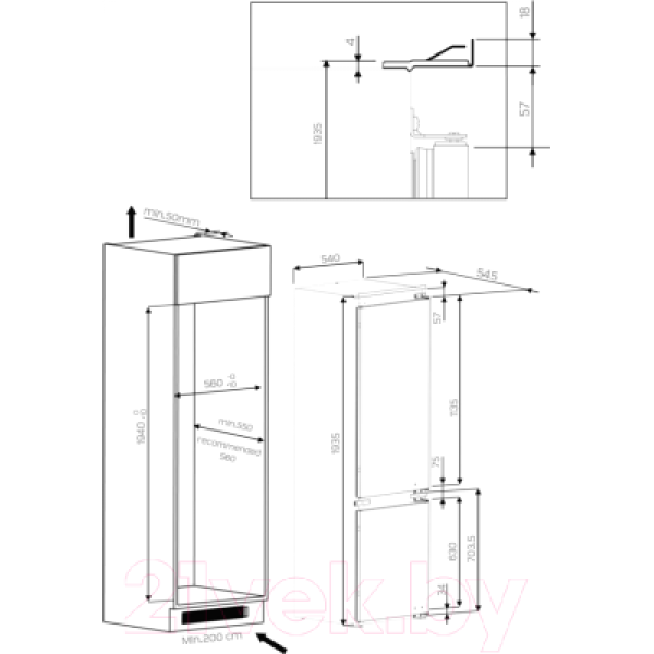 Встраиваемый холодильник Whirlpool ART 9813/A++ SFS