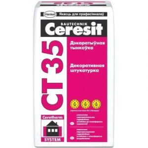 Штукатурка Ceresit CT 35 Фактура "короед" 3.5мм белая