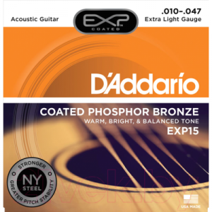Струны для акустической гитары D'Addario EXP-15