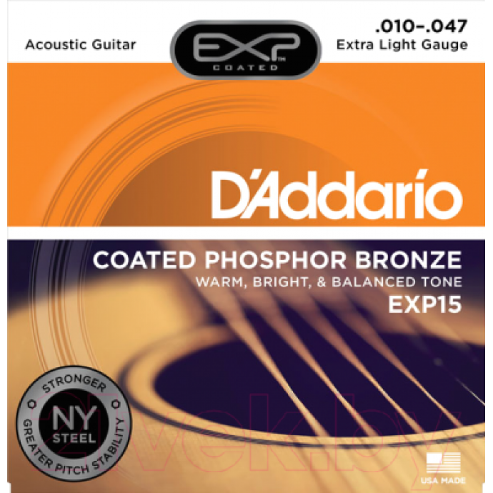 Струны для акустической гитары D'Addario EXP-15