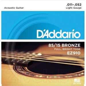 Струны для акустической гитары D'Addario EZ910 Light 11-52