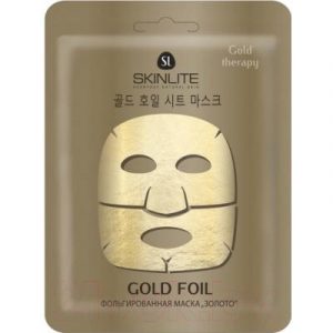 Маска для лица тканевая Skinlite Фольгированная золото