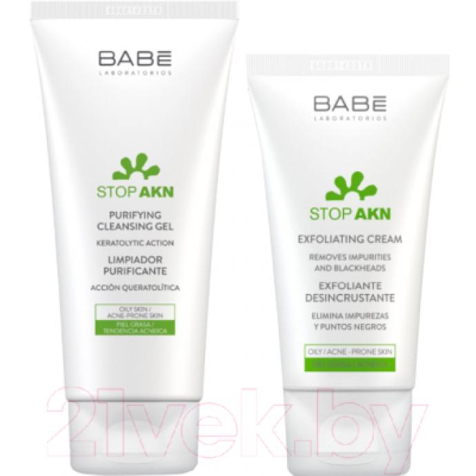 Набор косметики для лица Laboratorios Babe Stop Akn очищающий гель 200мл+крем отшелушивающий 50мл