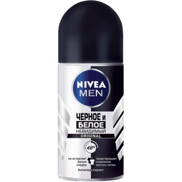 Антиперспирант шариковый Nivea Men черное и белое невидимый original